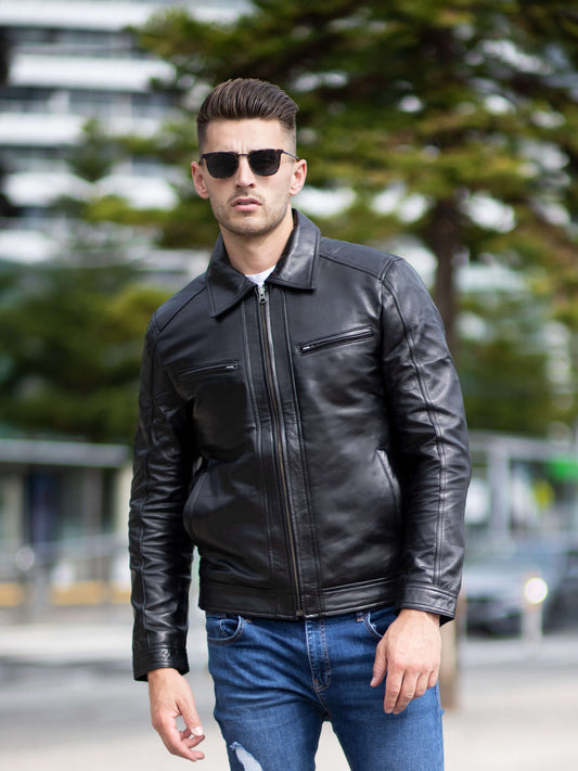 ROMAN BLACK LEATHER JACKET