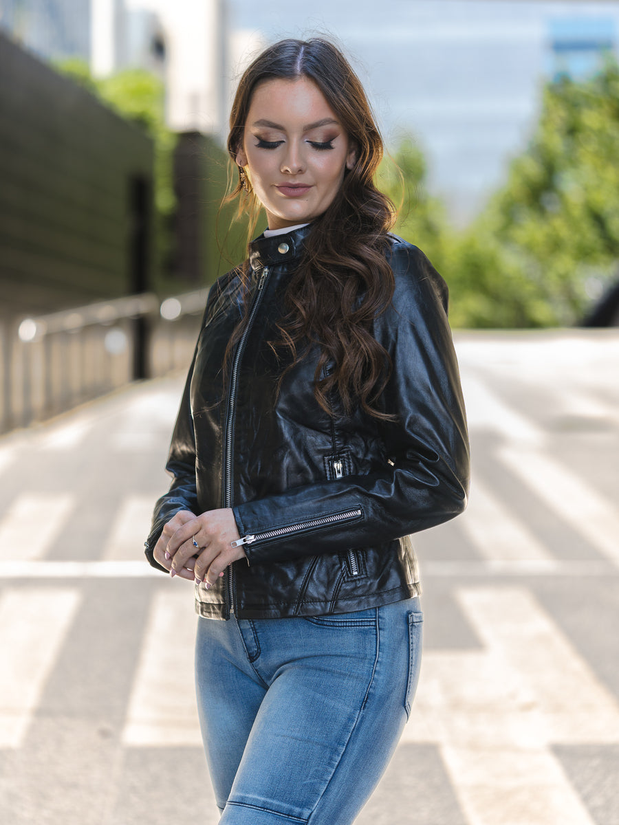 REINA BLACK LEATHER JACKET