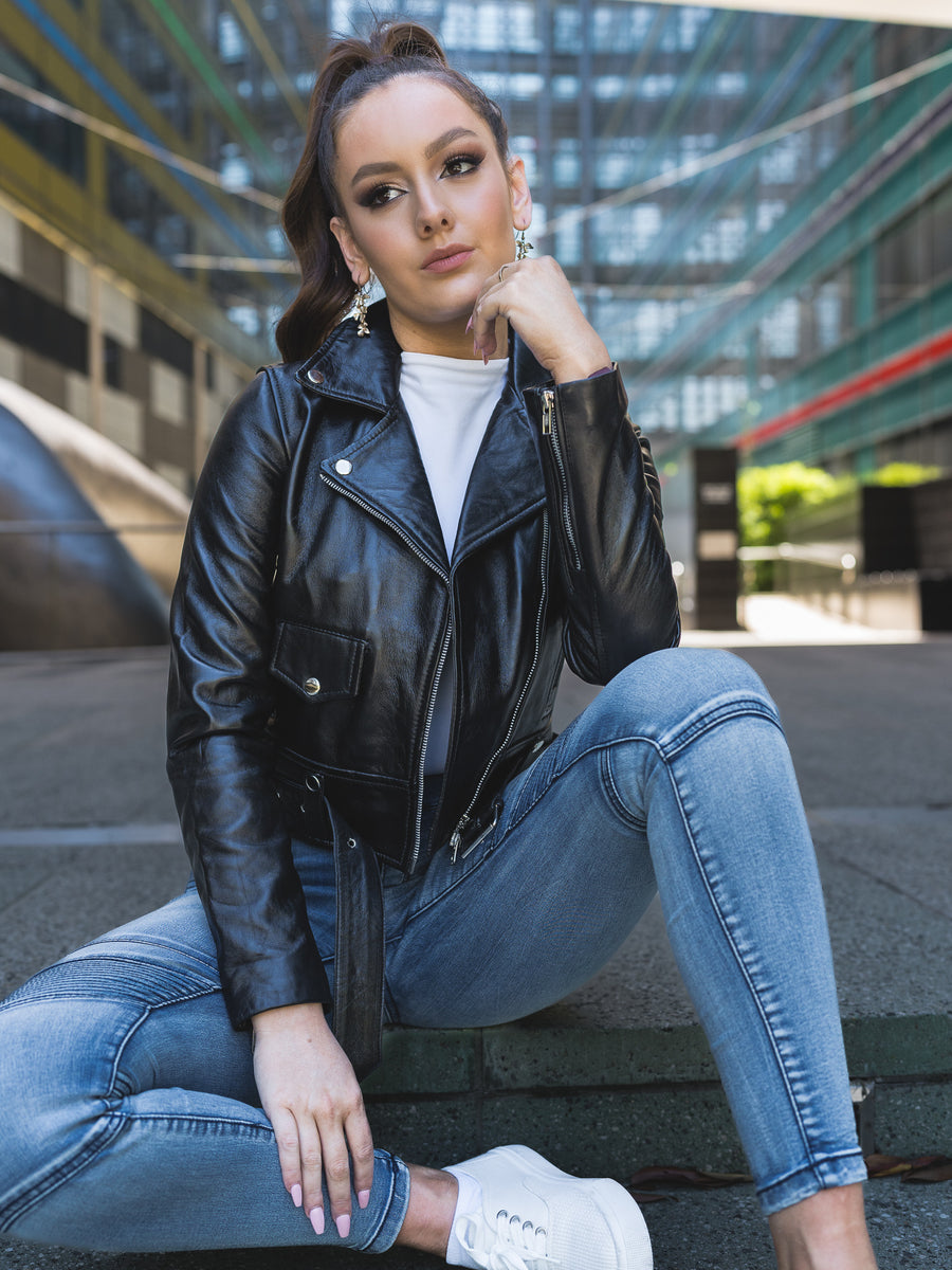 VINKA BLACK LEATHER JACKET