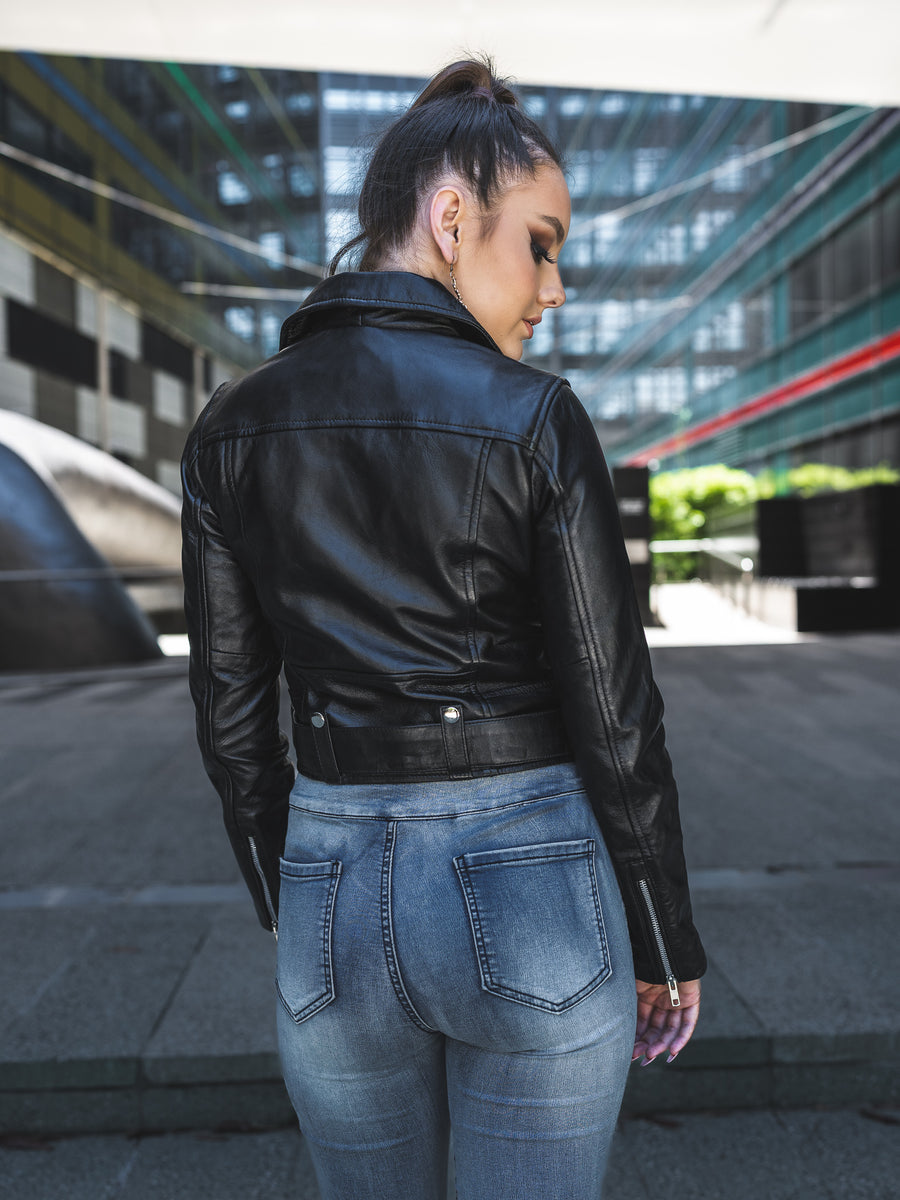 VINKA BLACK LEATHER JACKET