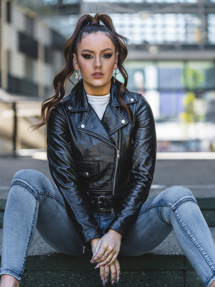 VINKA BLACK LEATHER JACKET