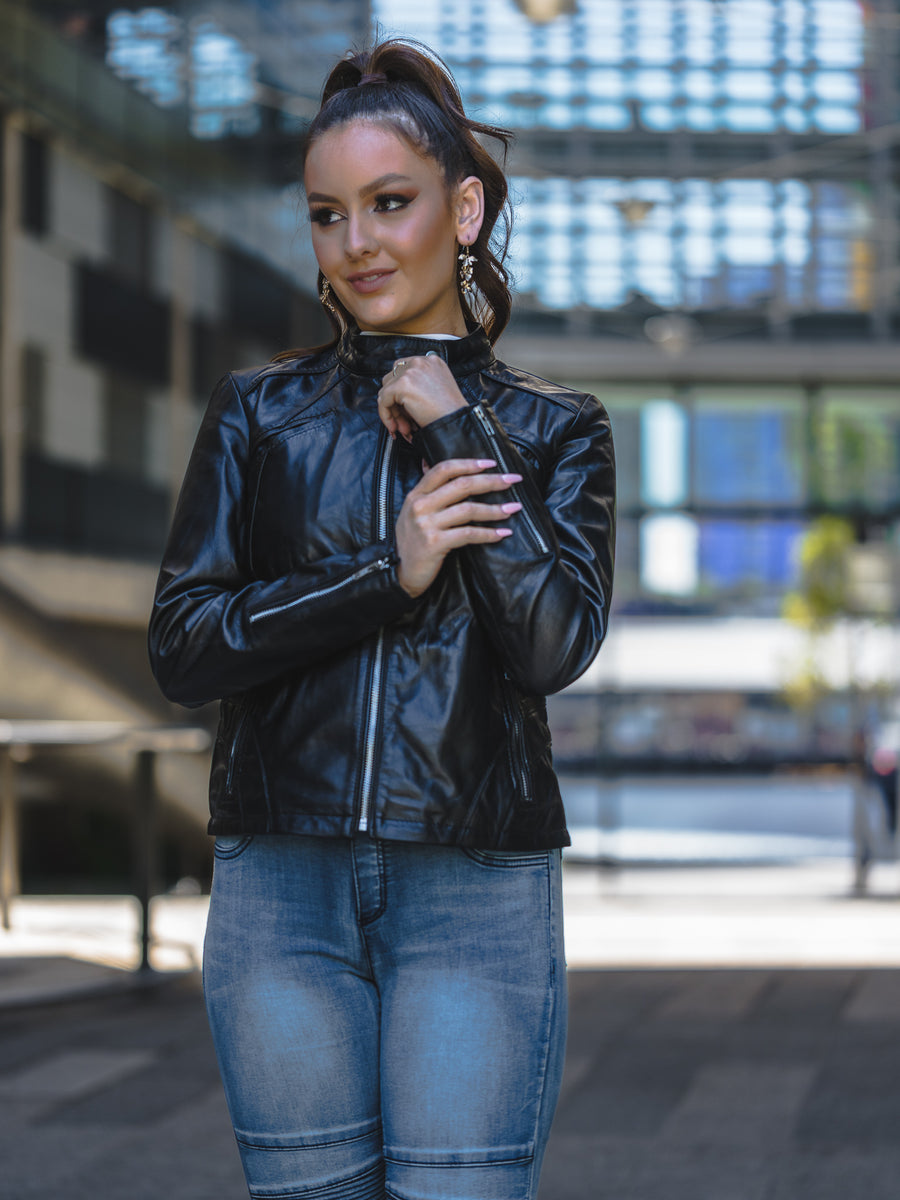 ALDINA BLACK LEATHER JACKET