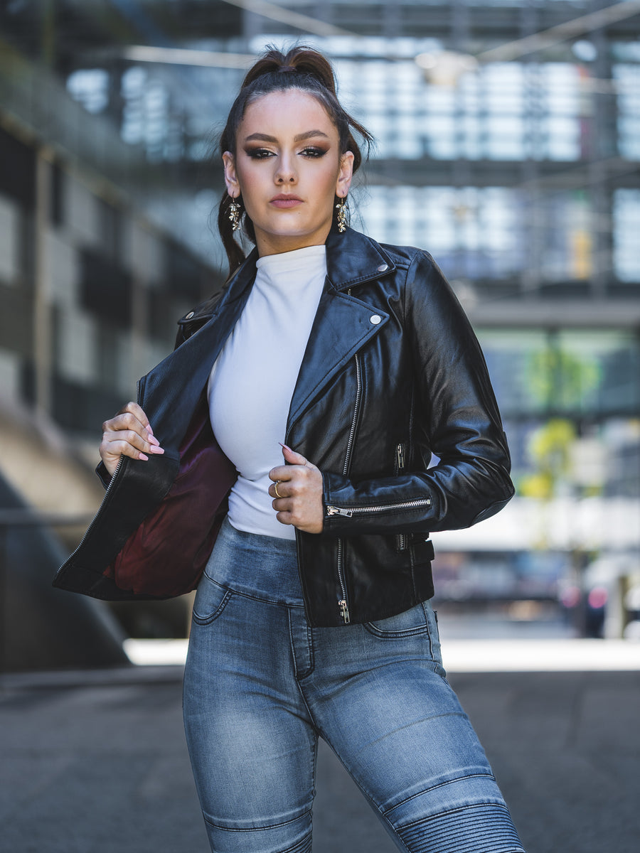 JAMILA BLACK LEATHER JACKET