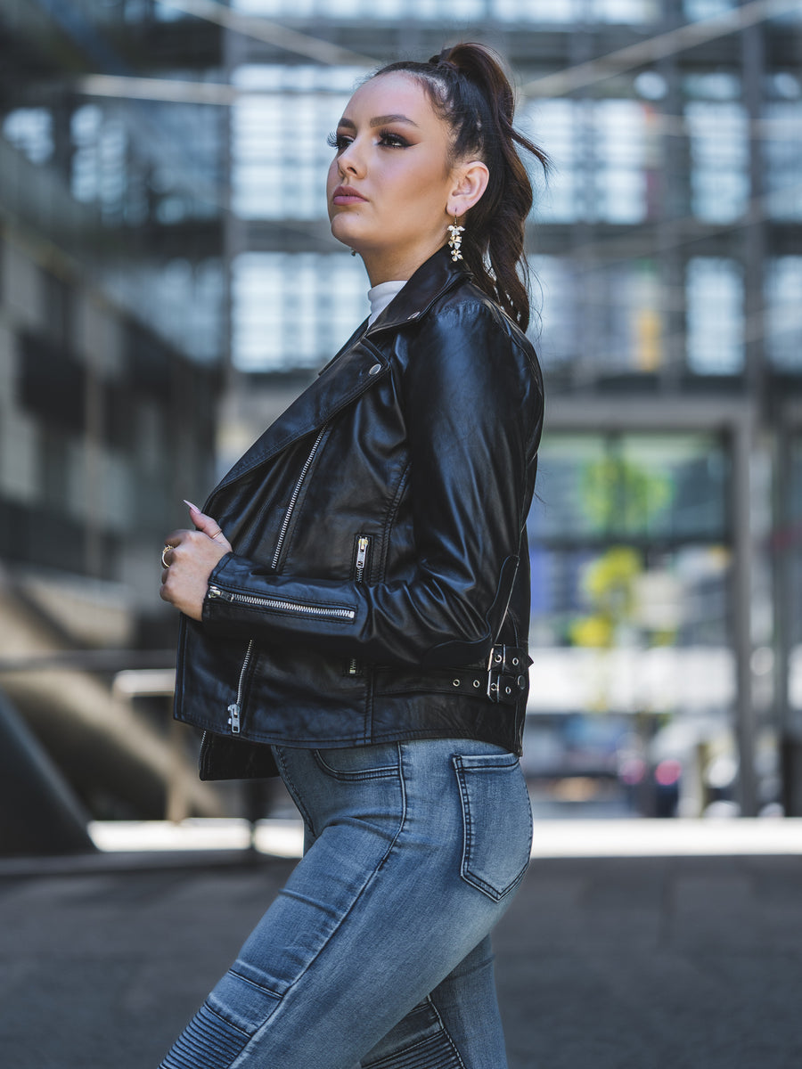 JAMILA BLACK LEATHER JACKET