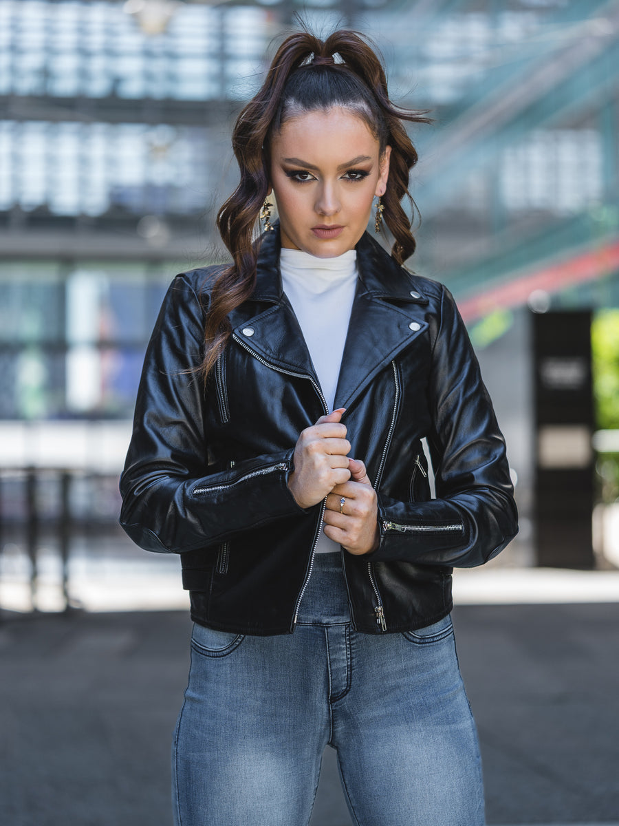 JAMILA BLACK LEATHER JACKET