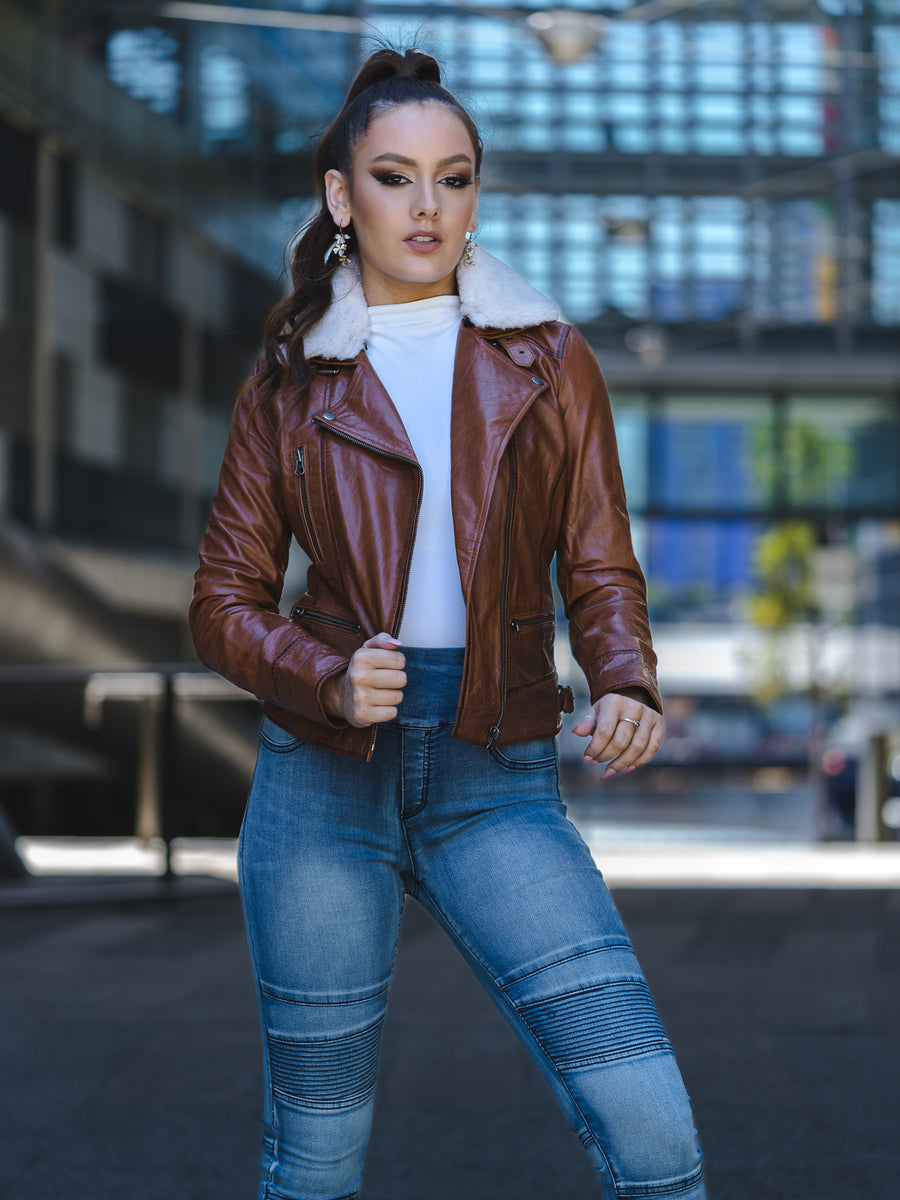 JUNIPER BROWN LEATHER JACKET