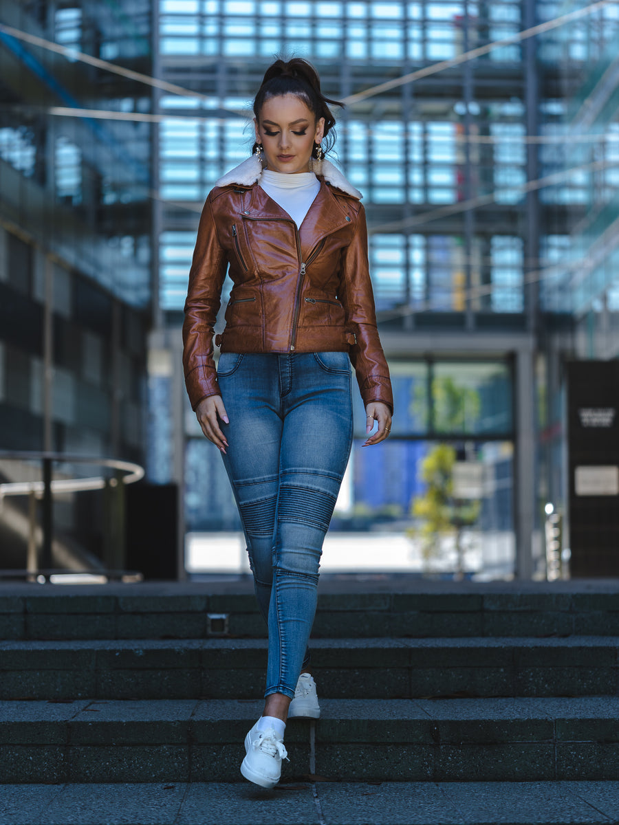 JUNIPER BROWN LEATHER JACKET