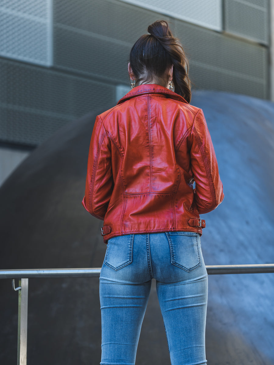 WILLA RED LEATHER JACKET