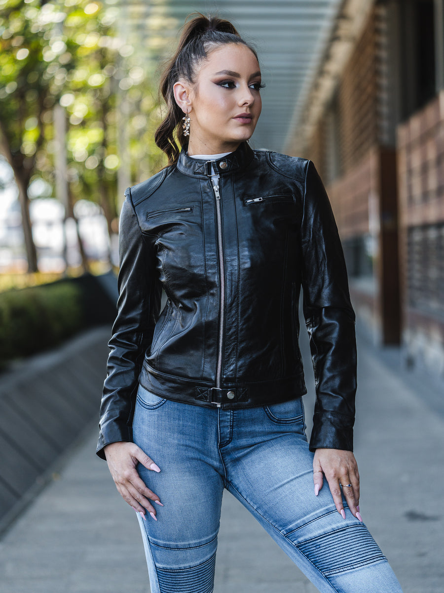 HAZEL BLACK LEATHER JACKET