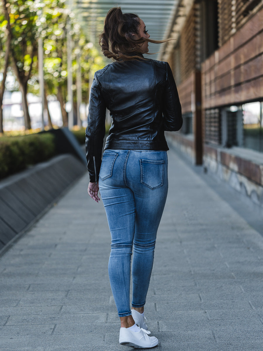 HAZEL BLACK LEATHER JACKET