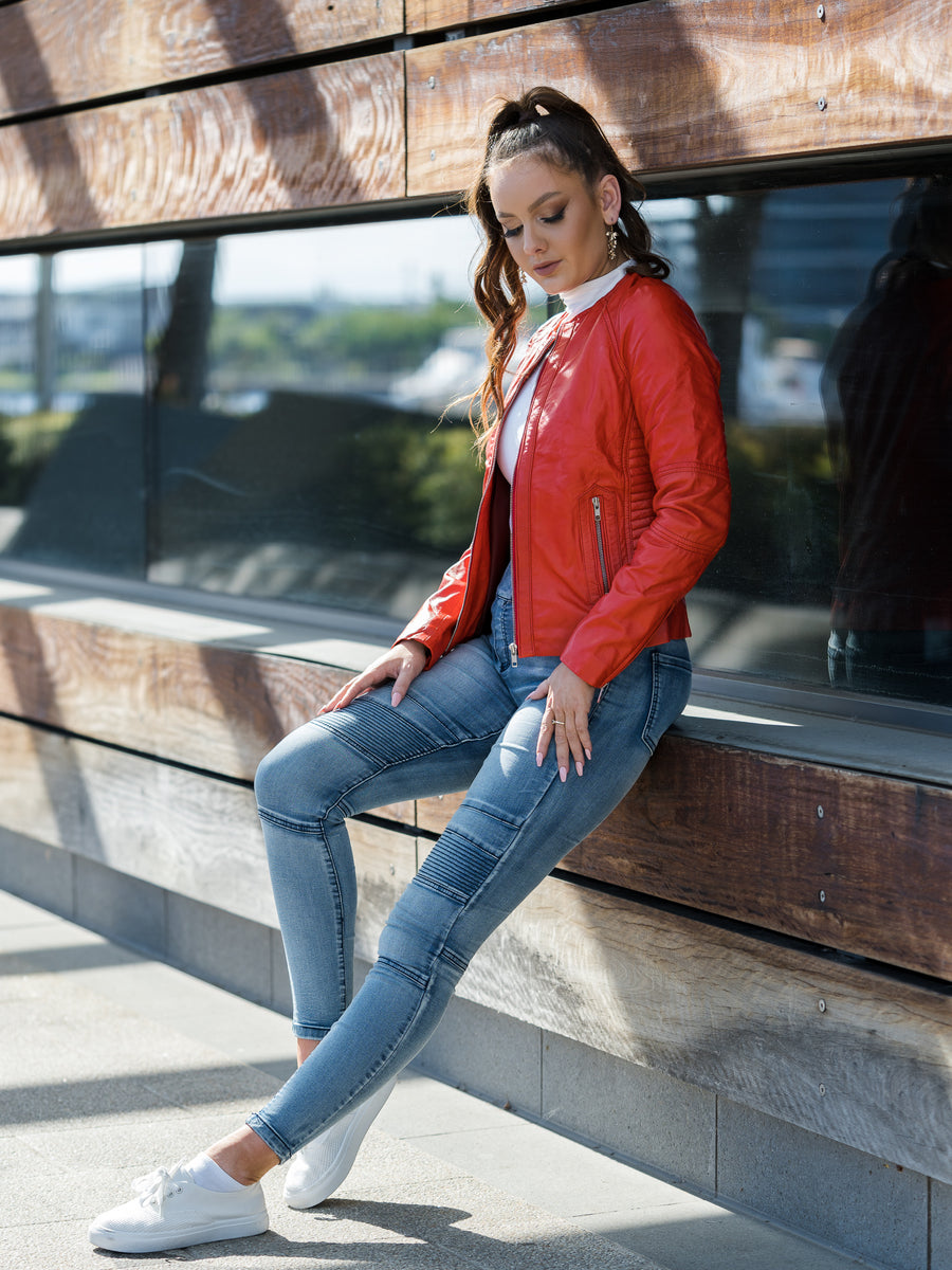 JUNIPER ORANGE LEATHER JACKET