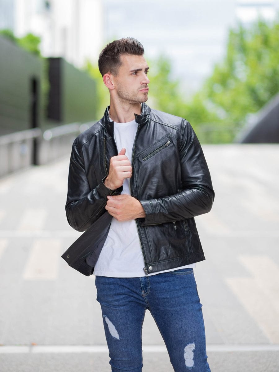 LAZLO BLACK LEATHER JACKET