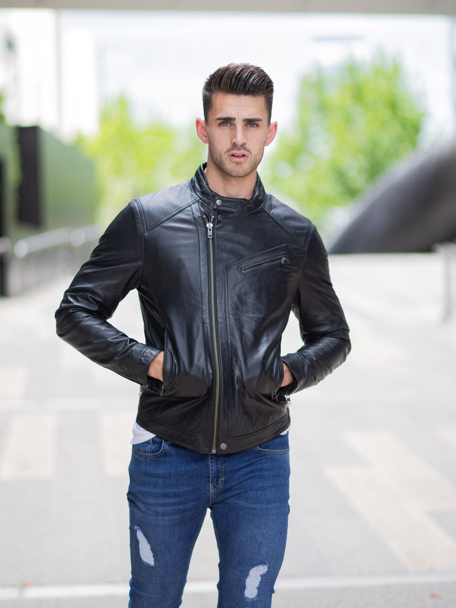 LAZLO BLACK LEATHER JACKET