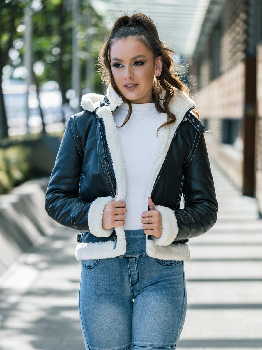 RIA HOODED SHEEPSKIN JACKET