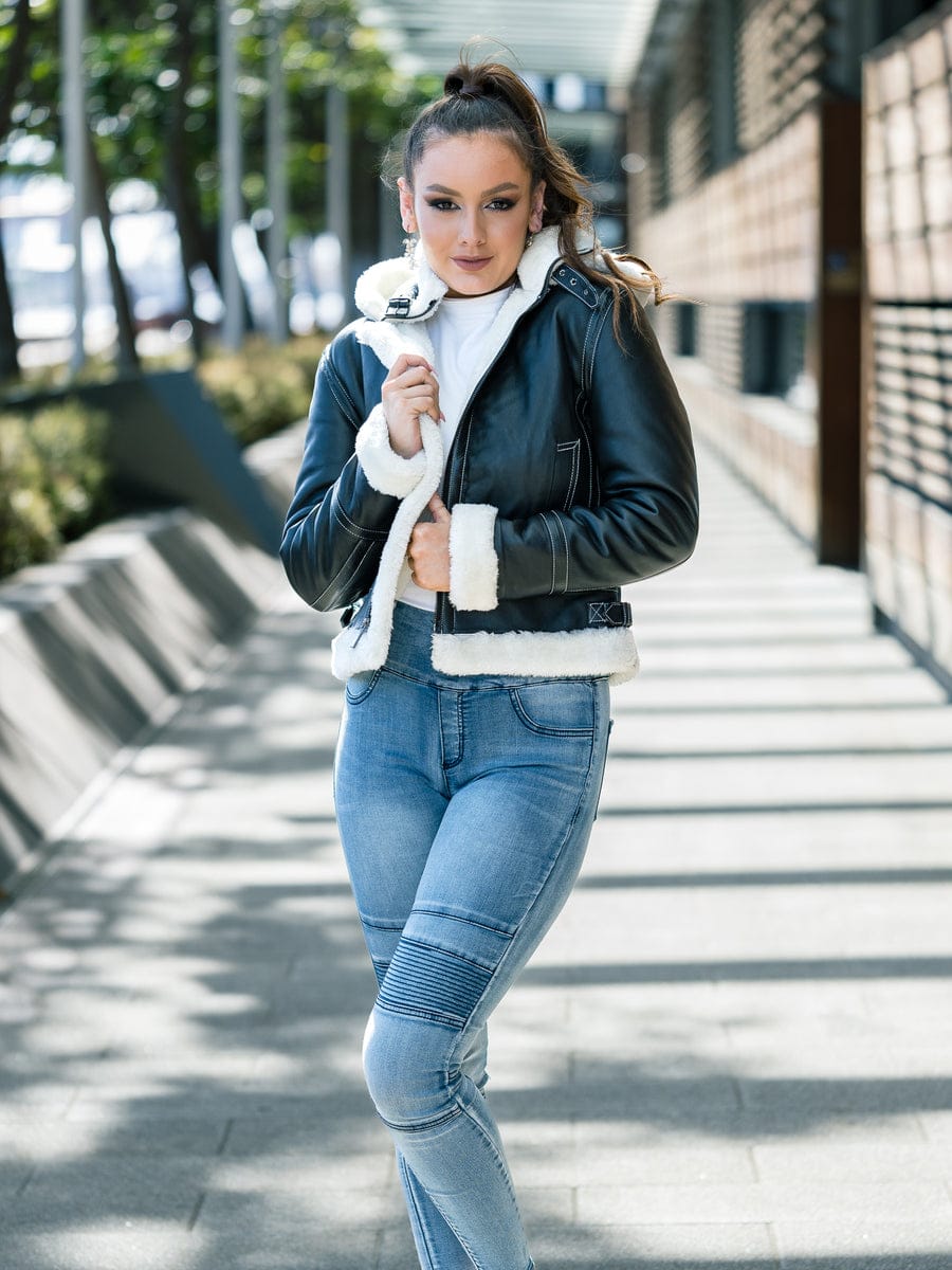 RIA HOODED SHEEPSKIN JACKET