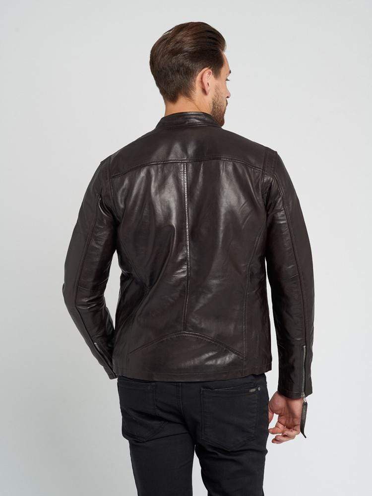 DEAN DARK BROWN LEATHER JACKET