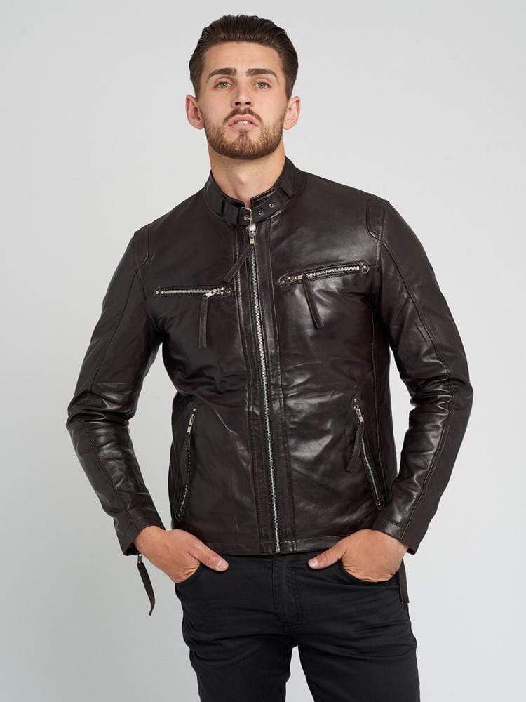 DEAN DARK BROWN LEATHER JACKET