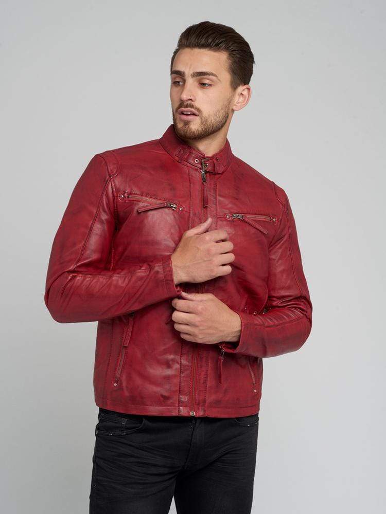 DEAN RED LEATHER JACKET