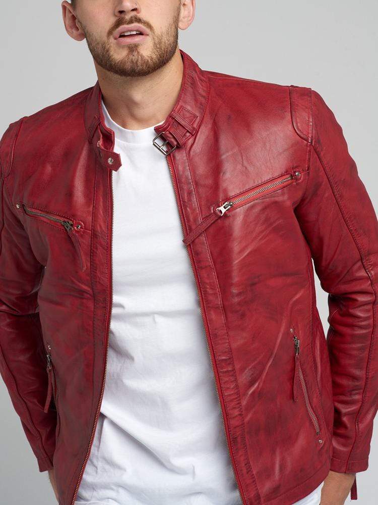 DEAN RED LEATHER JACKET