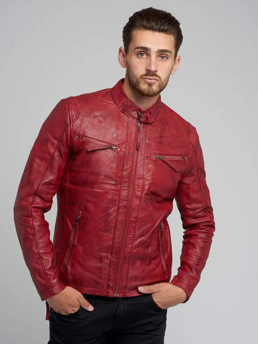 DEAN RED LEATHER JACKET