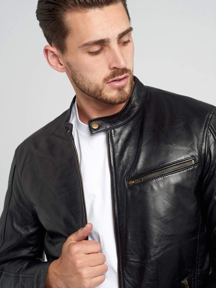 DUNCAN BLACK LEATHER JACKET