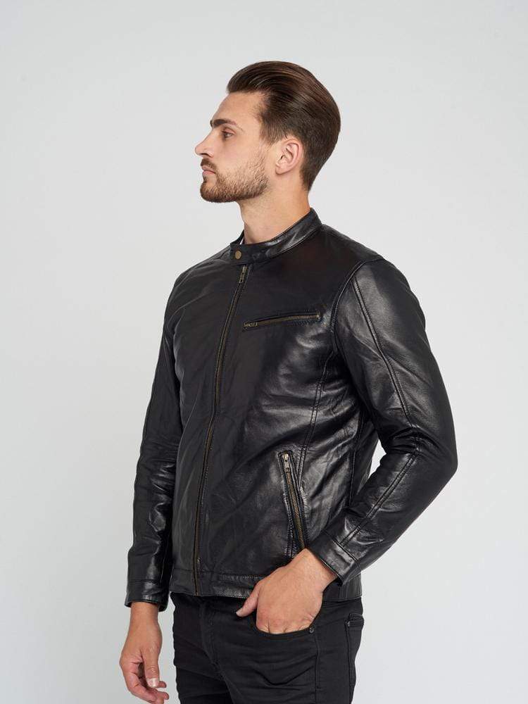 DUNCAN BLACK LEATHER JACKET