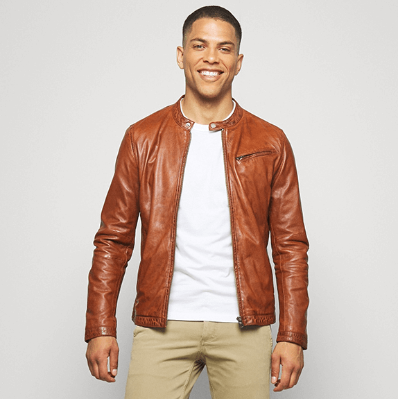 DUNCAN BROWN LEATHER JACKET