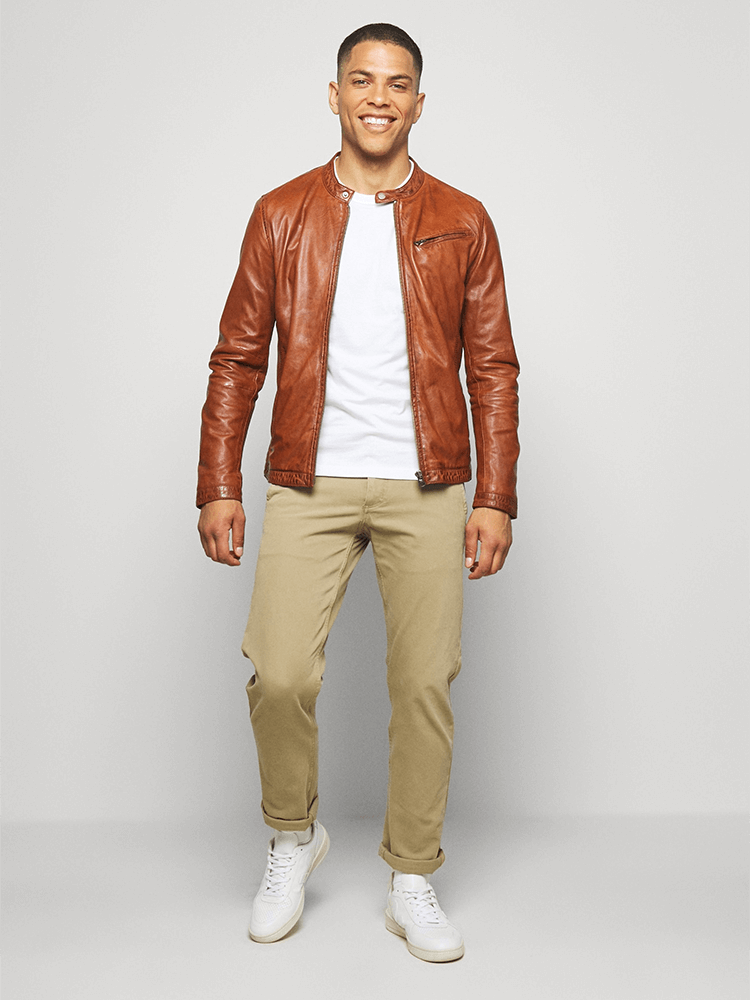 DUNCAN BROWN LEATHER JACKET