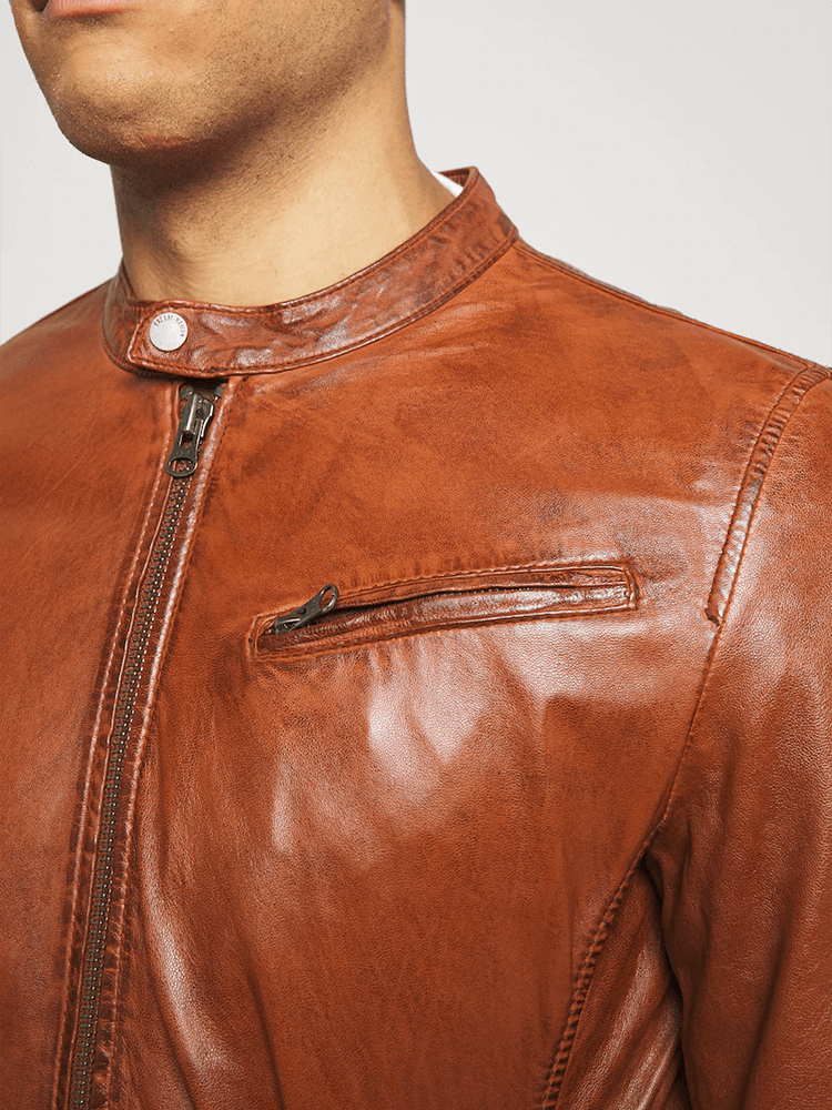 DUNCAN BROWN LEATHER JACKET