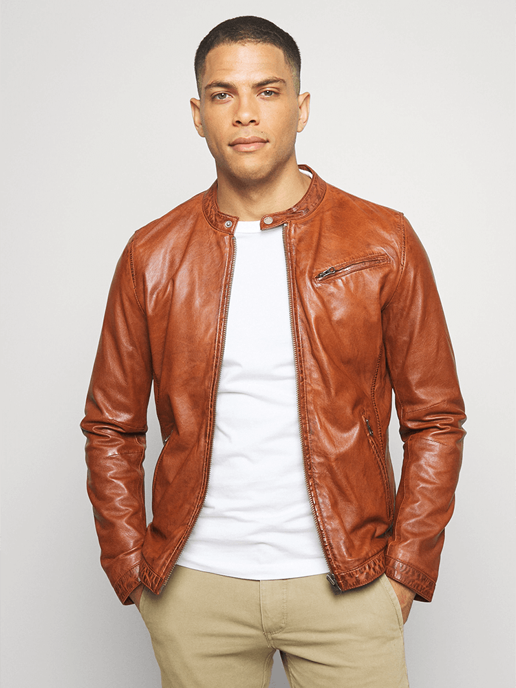 DUNCAN BROWN LEATHER JACKET