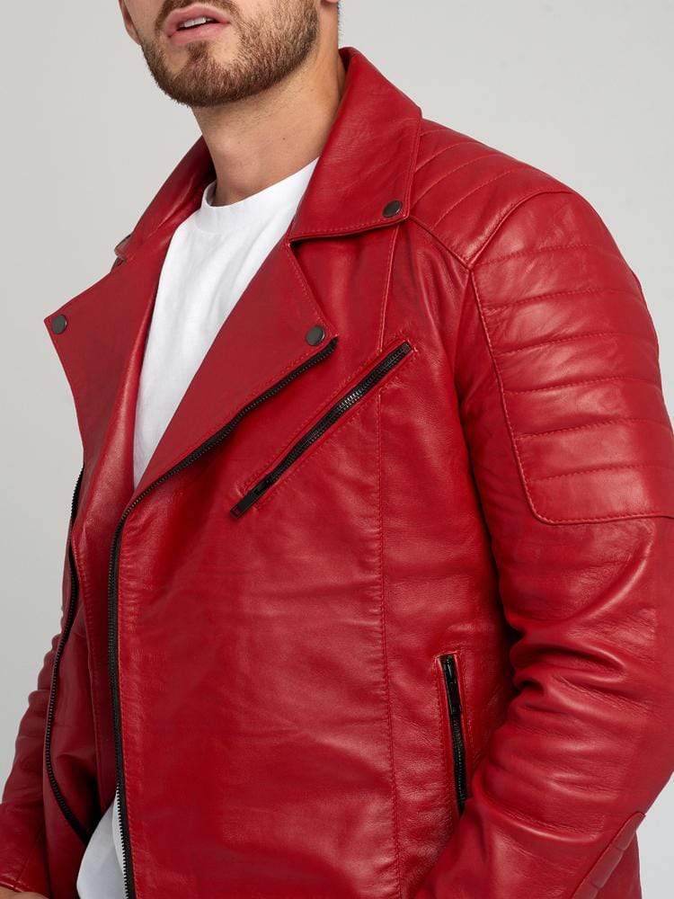 JAYDEN RED LEATHER JACKET