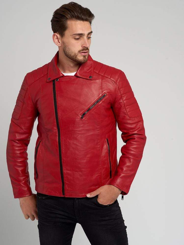 JAYDEN RED LEATHER JACKET