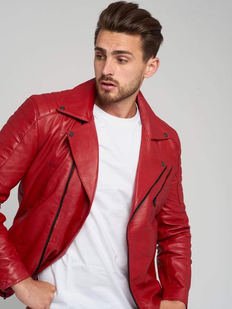 JAYDEN RED LEATHER JACKET