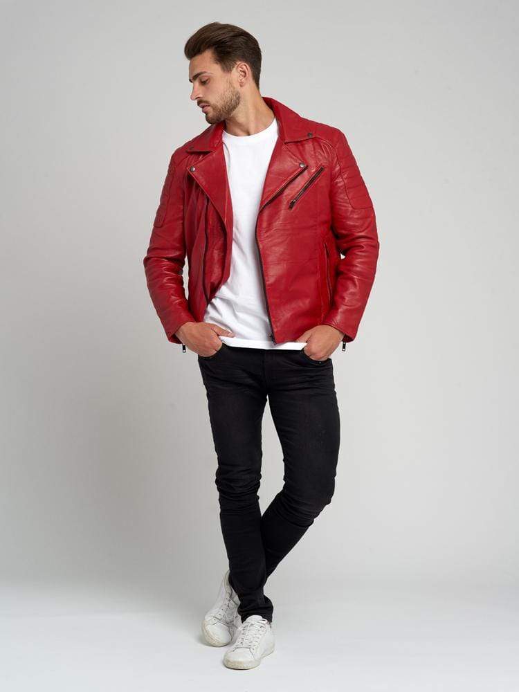 JAYDEN RED LEATHER JACKET