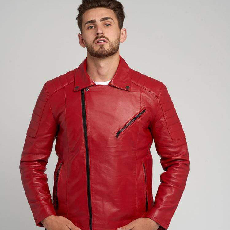 JAYDEN RED LEATHER JACKET