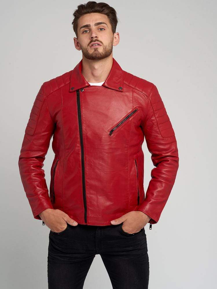 JAYDEN RED LEATHER JACKET