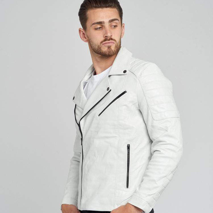 JAYDEN WHITE LEATHER JACKET