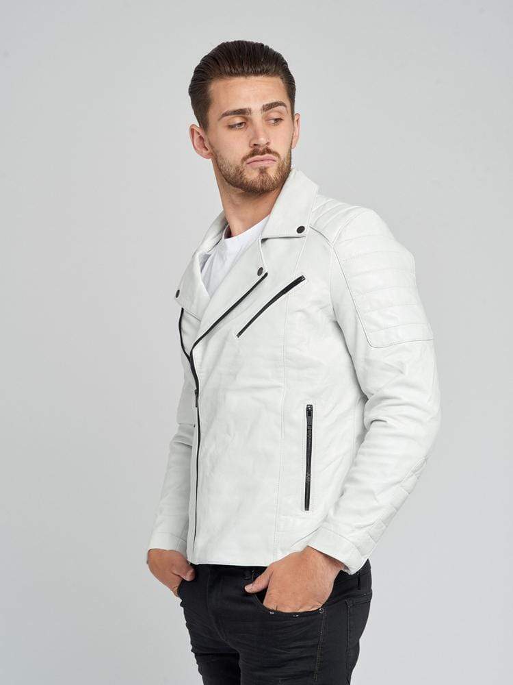 JAYDEN WHITE LEATHER JACKET