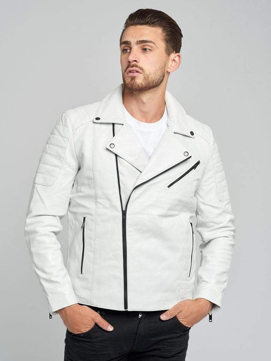 JAYDEN WHITE LEATHER JACKET