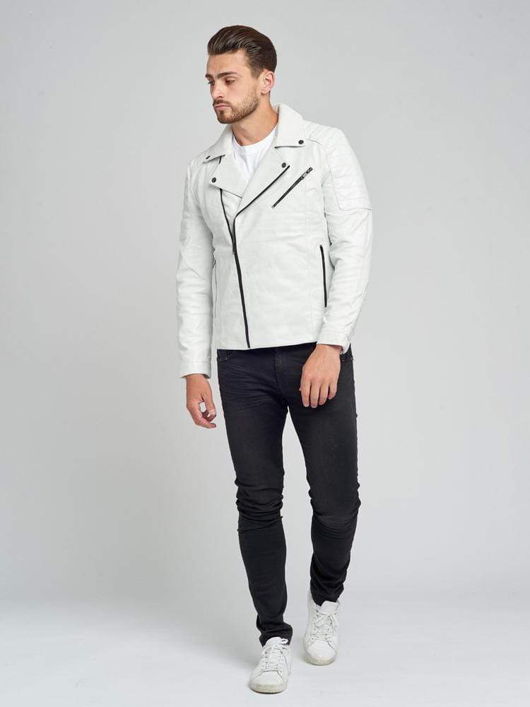 JAYDEN WHITE LEATHER JACKET