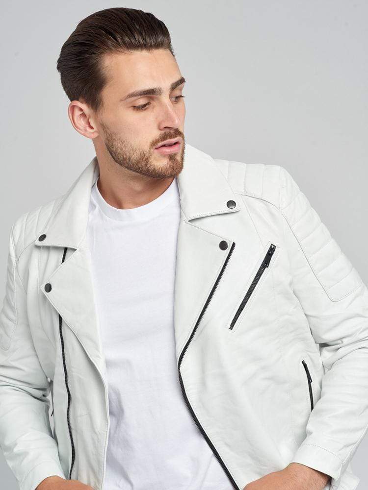 JAYDEN WHITE LEATHER JACKET