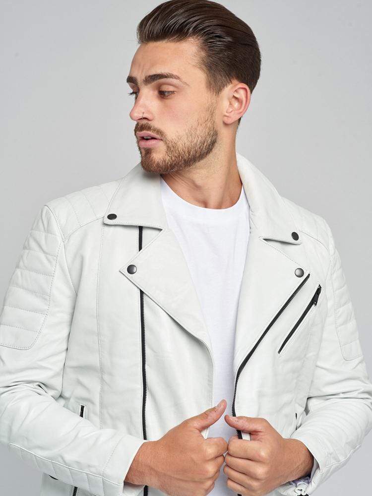 JAYDEN WHITE LEATHER JACKET