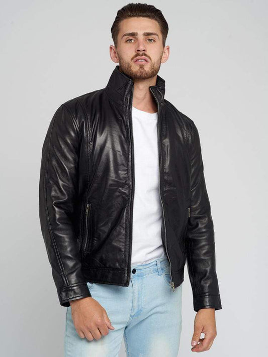 KEVIN BLACK LEATHER JACKET