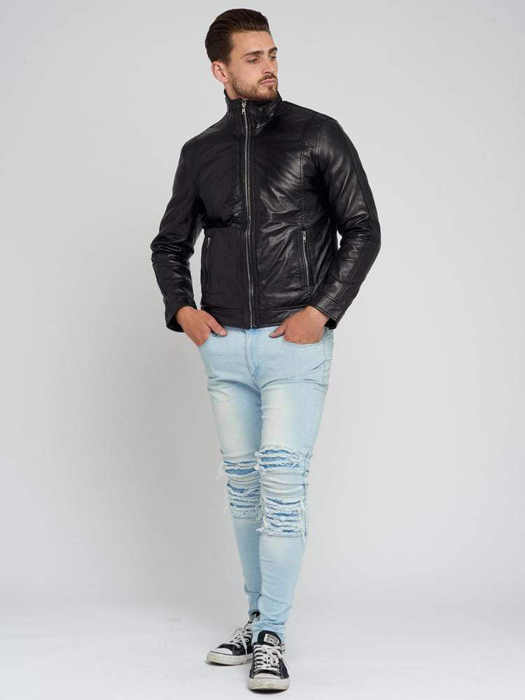 KEVIN BLACK LEATHER JACKET