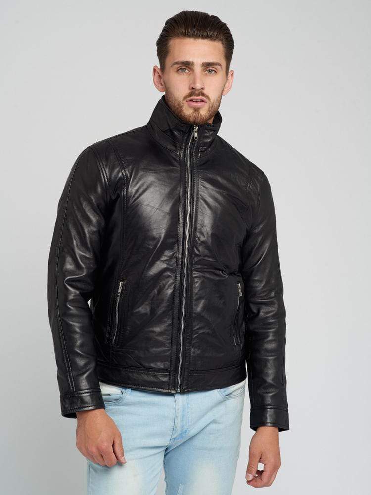 KEVIN BLACK LEATHER JACKET