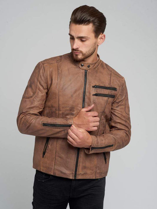 LEO BROWN LEATHER JACKET