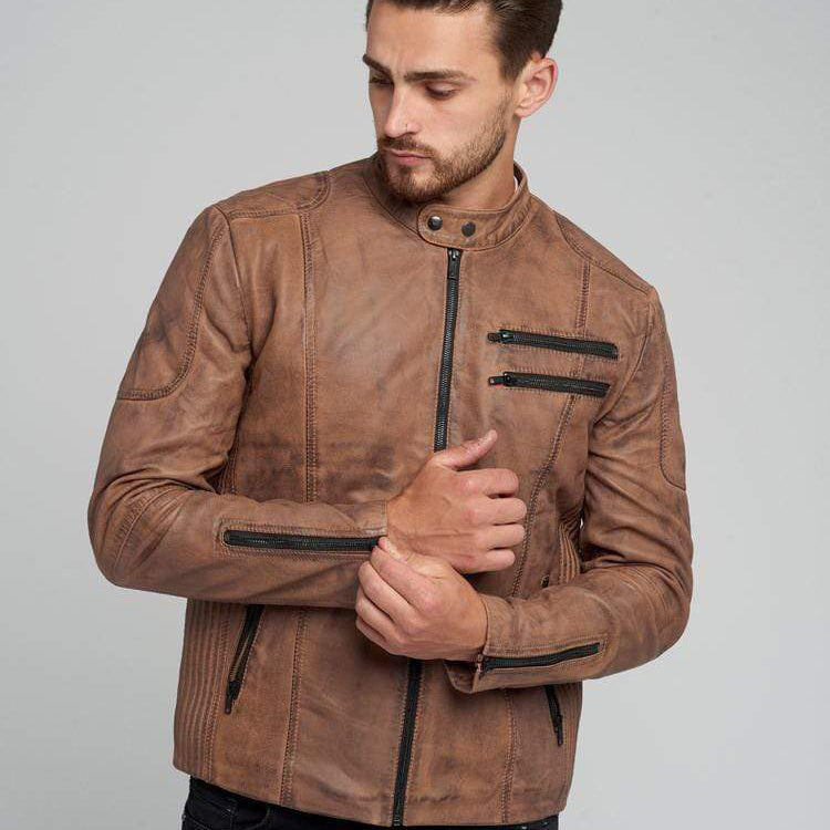 LEO BROWN LEATHER JACKET