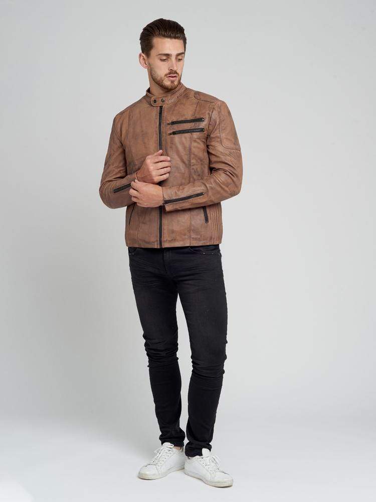 LEO BROWN LEATHER JACKET