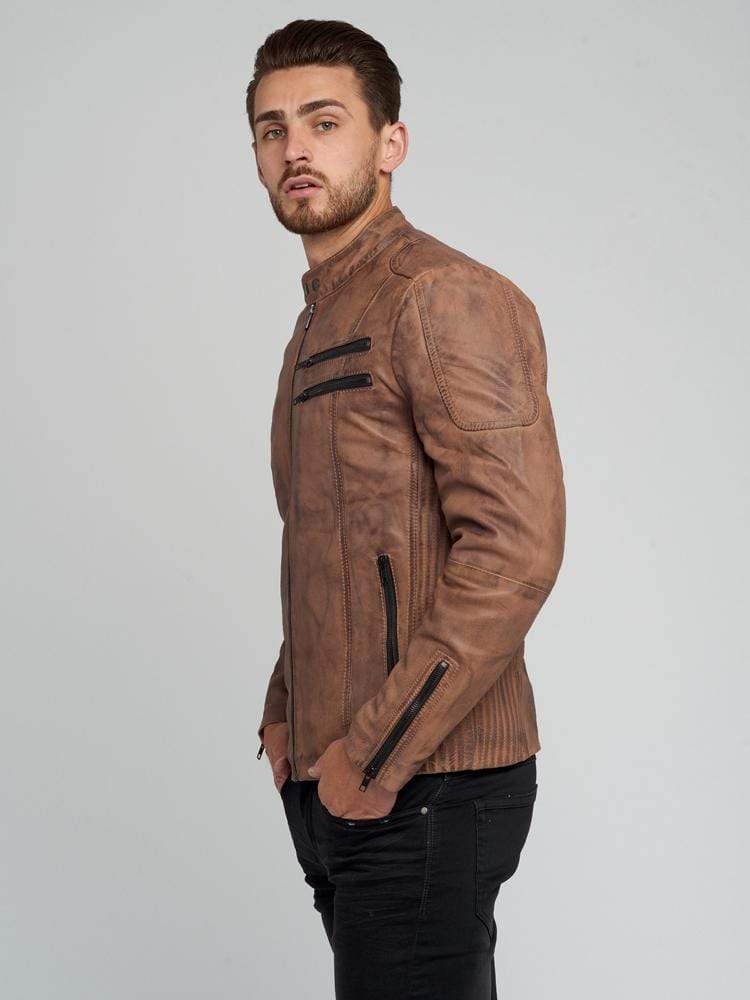 LEO BROWN LEATHER JACKET