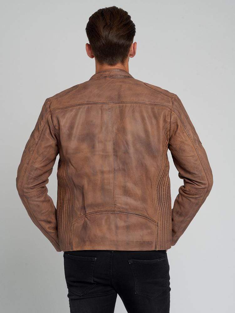 LEO BROWN LEATHER JACKET